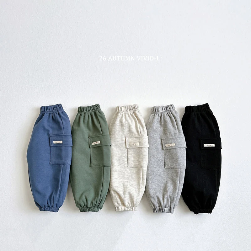 Vivid I - Korean Children Fashion - #fashionkids - Label Cargo Jogger Pants