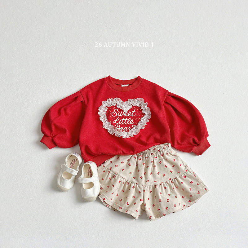 Vivid I - Korean Children Fashion - #fashionkids - Heart Lace Puff Sweatshirt - 10
