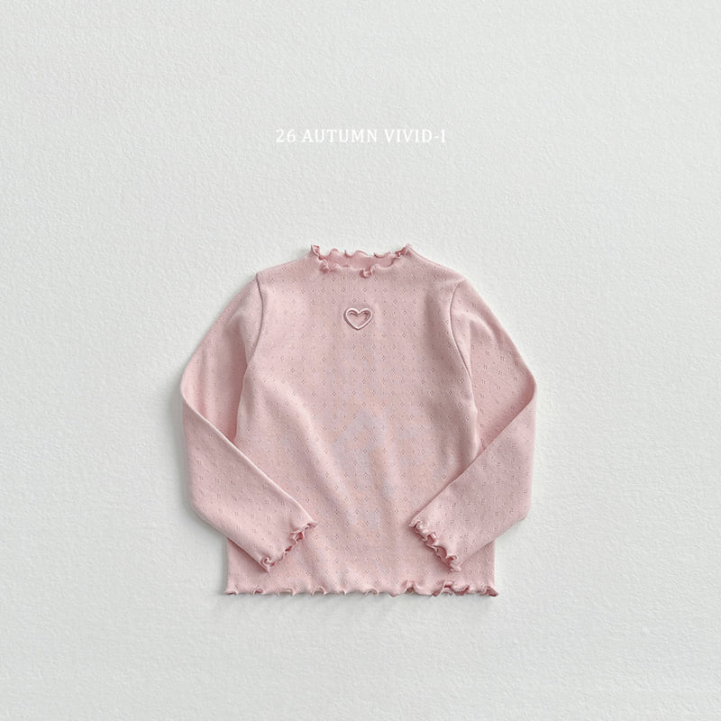 Vivid I - Korean Children Fashion - #fashionkids - Heart Eyelet Tee - 5