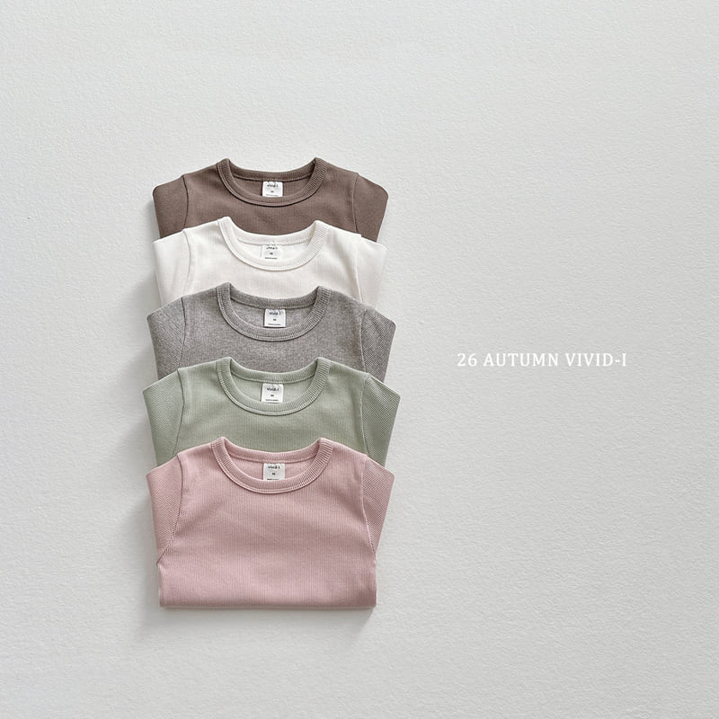 Vivid I - Korean Children Fashion - #discoveringself - Slim Ribbed Tee - 4