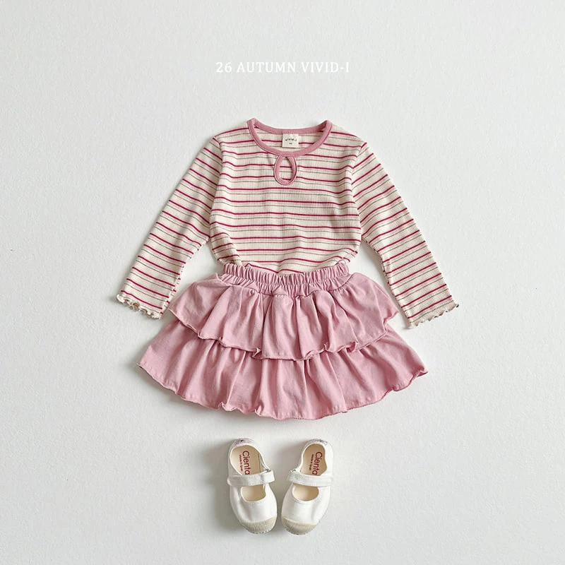 Vivid I - Korean Children Fashion - #kidsshorts - Stripe Hole Tee - 12