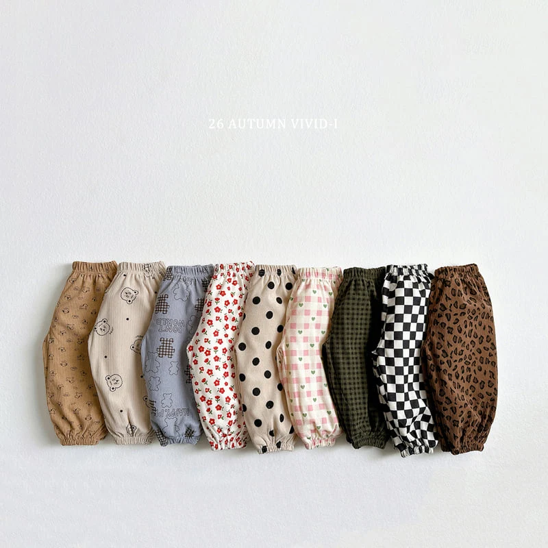 Vivid I - Korean Children Fashion - #kidsshorts - Corduroy Patterned Jogger Pants