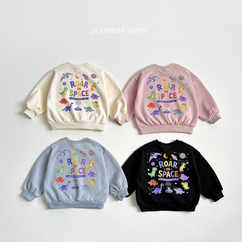 Vivid I - Korean Children Fashion - #kidsshorts - Space Dino Sweatshirt