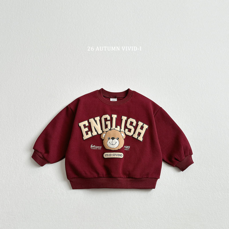 Vivid I - Korean Children Fashion - #fashionkids - Embossed English Bear Sweatshirt - 4