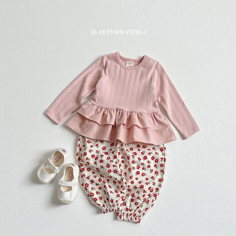Vivid I - Korean Children Fashion - #kidsshorts - Eyelet Frill Tee - 9
