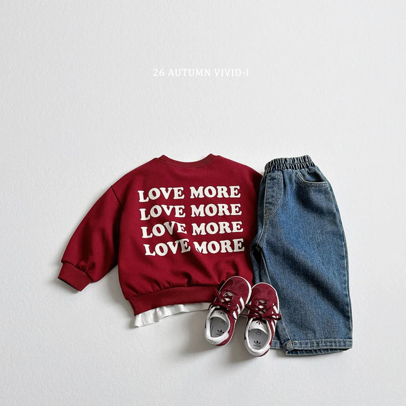 Vivid I - Korean Children Fashion - #kidsshorts - Love More Sweatshirt - 6