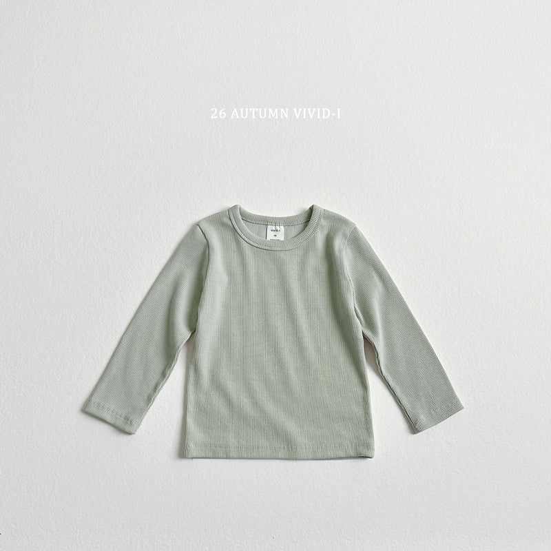 Vivid I - Korean Children Fashion - #kidsshorts - Slim Ribbed Tee - 5