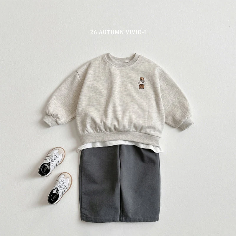 Vivid I - Korean Children Fashion - #kidsstore - Embroidered Bear Set - 8