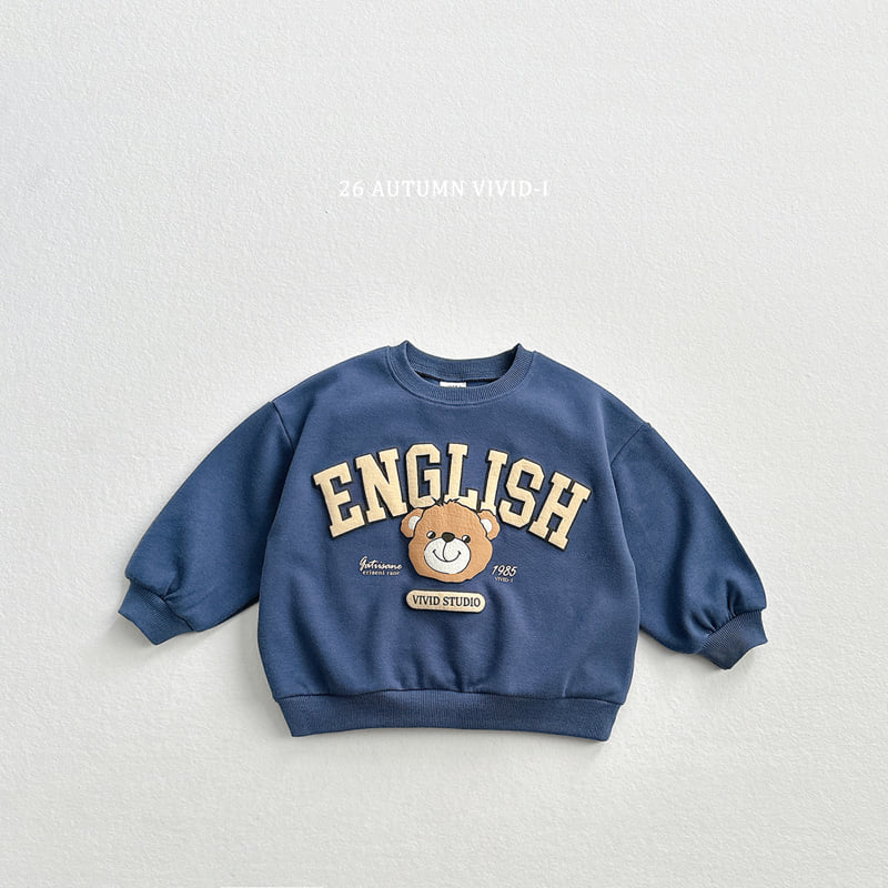 Vivid I - Korean Children Fashion - #kidsstore - Embossed English Bear Sweatshirt - 5