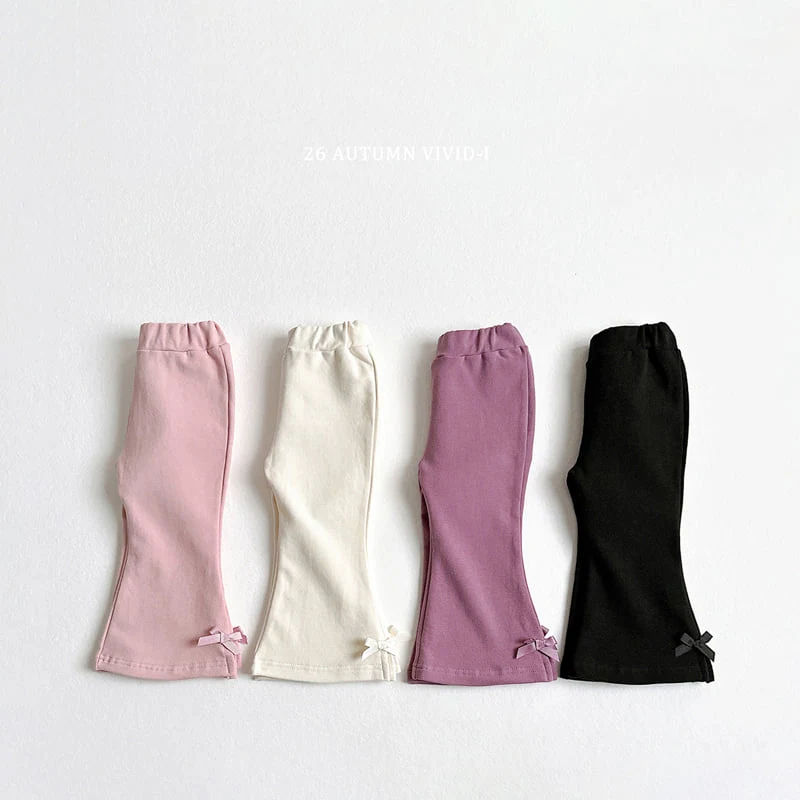 Vivid I - Korean Children Fashion - #kidsstore - Ribbon Spandex Flare Pants - 3