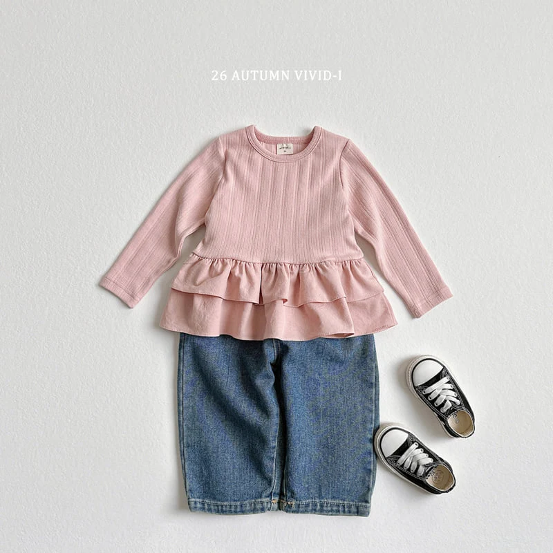 Vivid I - Korean Children Fashion - #kidsstore - Eyelet Frill Tee - 10