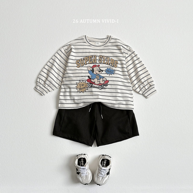 Vivid I - Korean Children Fashion - #kidsstore - Stripe Cartoon Single Tee - 5