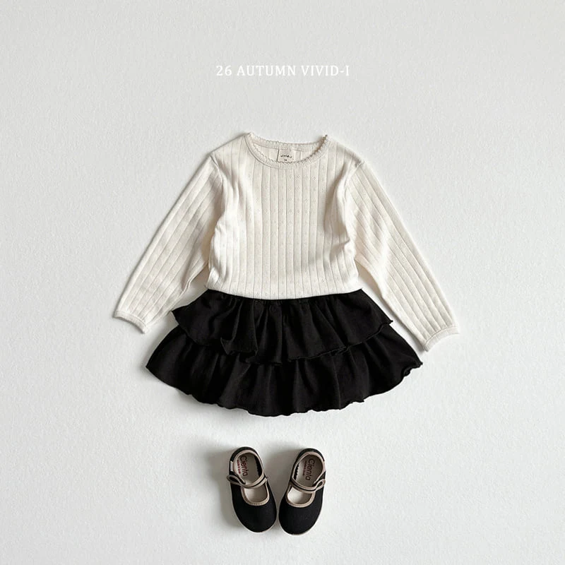 Vivid I - Korean Children Fashion - #kidsstore - Pincot Eyelet Tee - 11