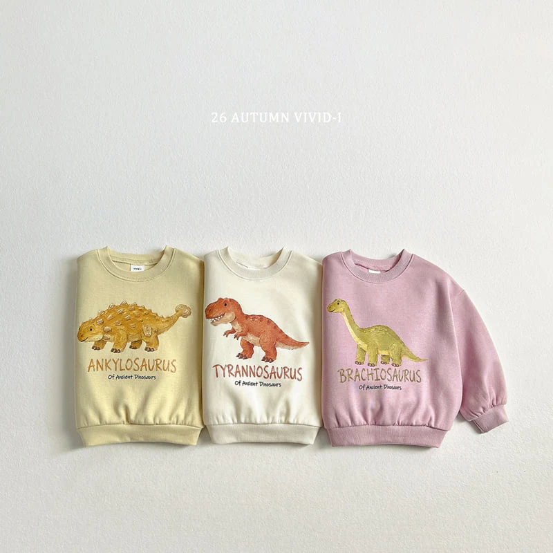 Vivid I - Korean Children Fashion - #kidsstore - Painting Dino Sweatshirt