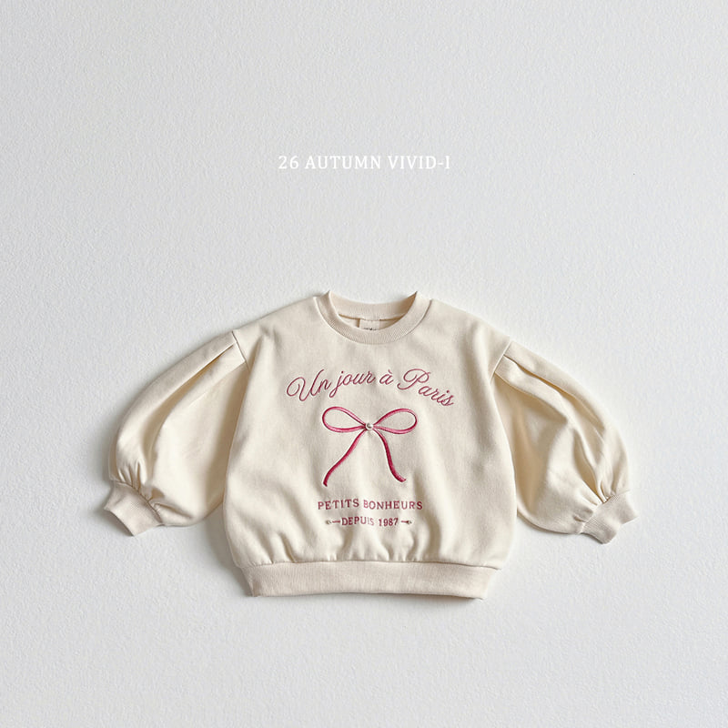 Vivid I - Korean Children Fashion - #kidzfashiontrend - Ribbon Pearl Puff Sweatshirt - 5