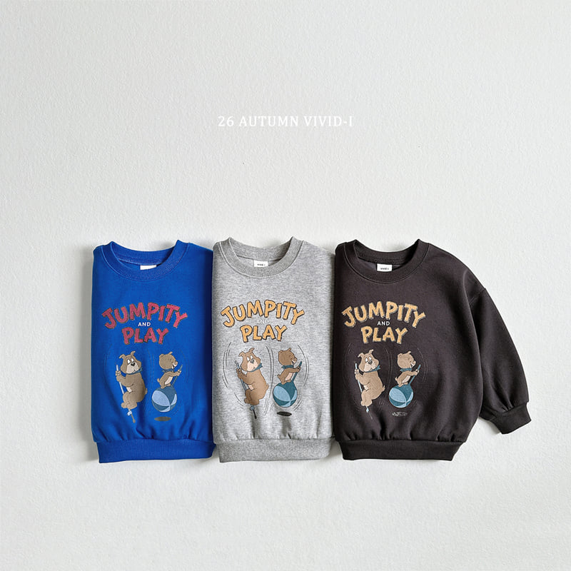 Vivid I - Korean Children Fashion - #kidzfashiontrend - Jumping Dog Sweatshirt