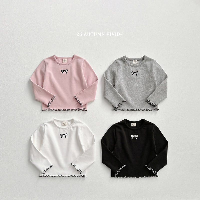 Vivid I - Korean Children Fashion - #kidzfashiontrend - Ribbon Span Lalla Tee