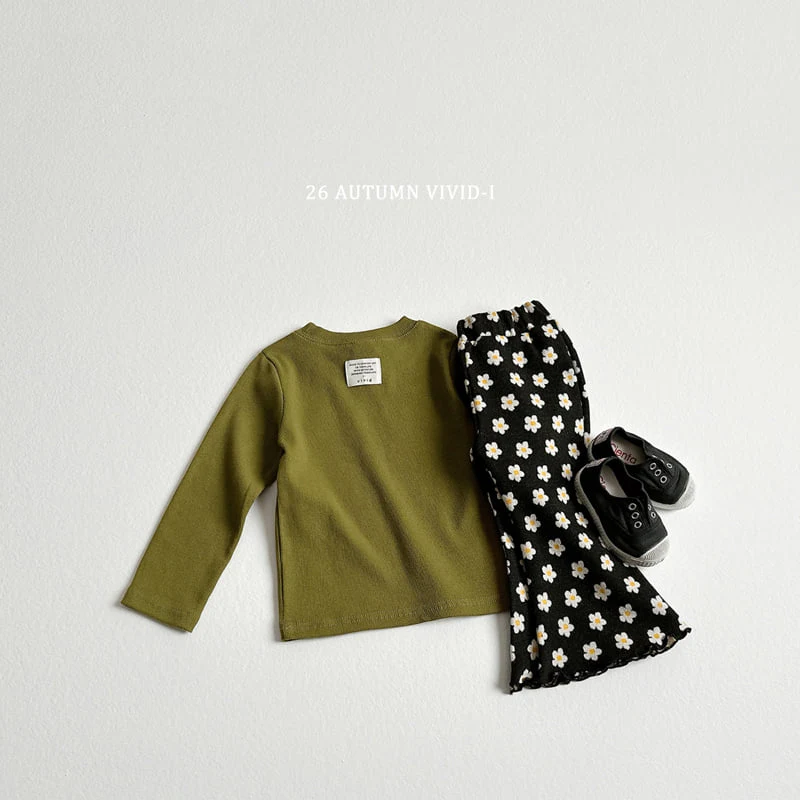 Vivid I - Korean Children Fashion - #kidzfashiontrend - Label Ribbed Tee - 8