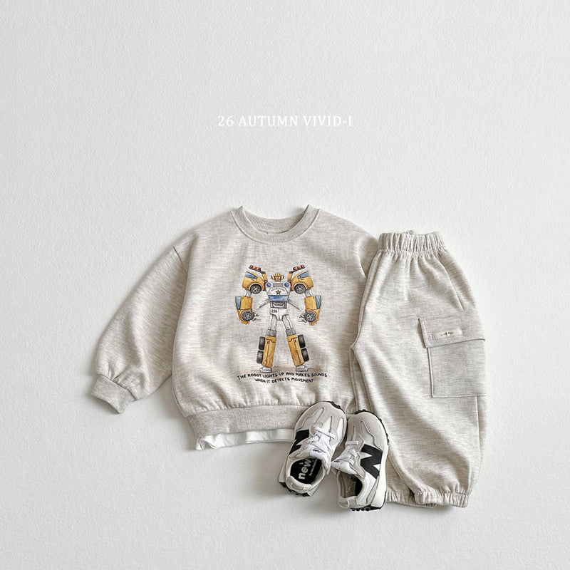 Vivid I - Korean Children Fashion - #kidzfashiontrend - Vintage Robot Sweatshirt - 10