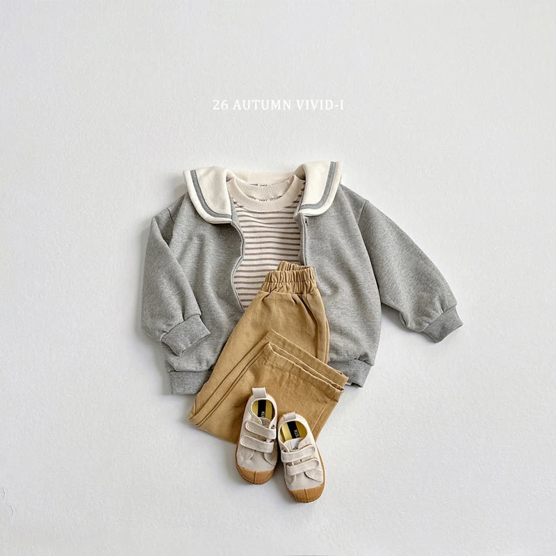 Vivid I - Korean Children Fashion - #littlefashionista - Stripe Bear Embroidered Set - 11