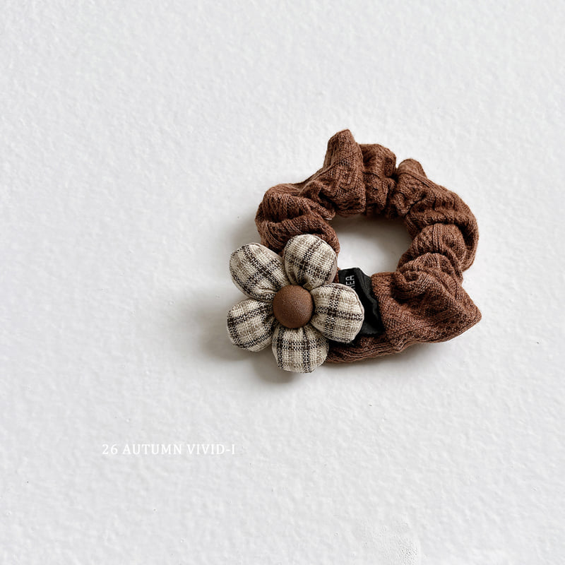 Vivid I - Korean Children Fashion - #littlefashionista - Check Flower Scrunchie - 6