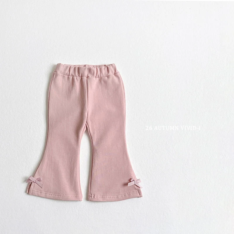 Vivid I - Korean Children Fashion - #littlefashionista - Ribbon Spandex Flare Pants - 6