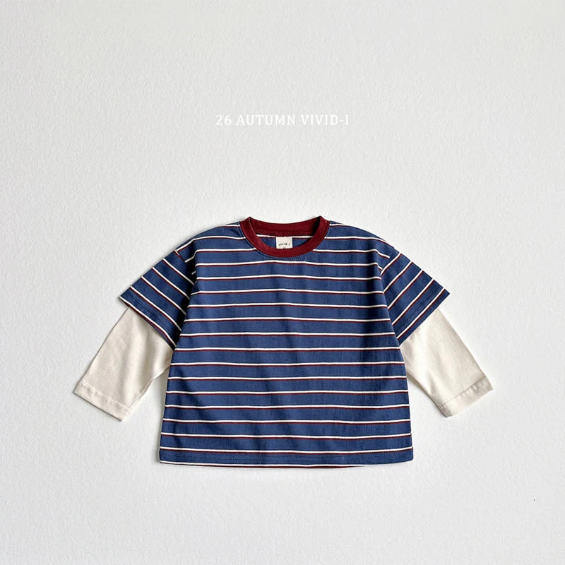 Vivid I - Korean Children Fashion - #littlefashionista - Multi Stripe Layered Tee - 5