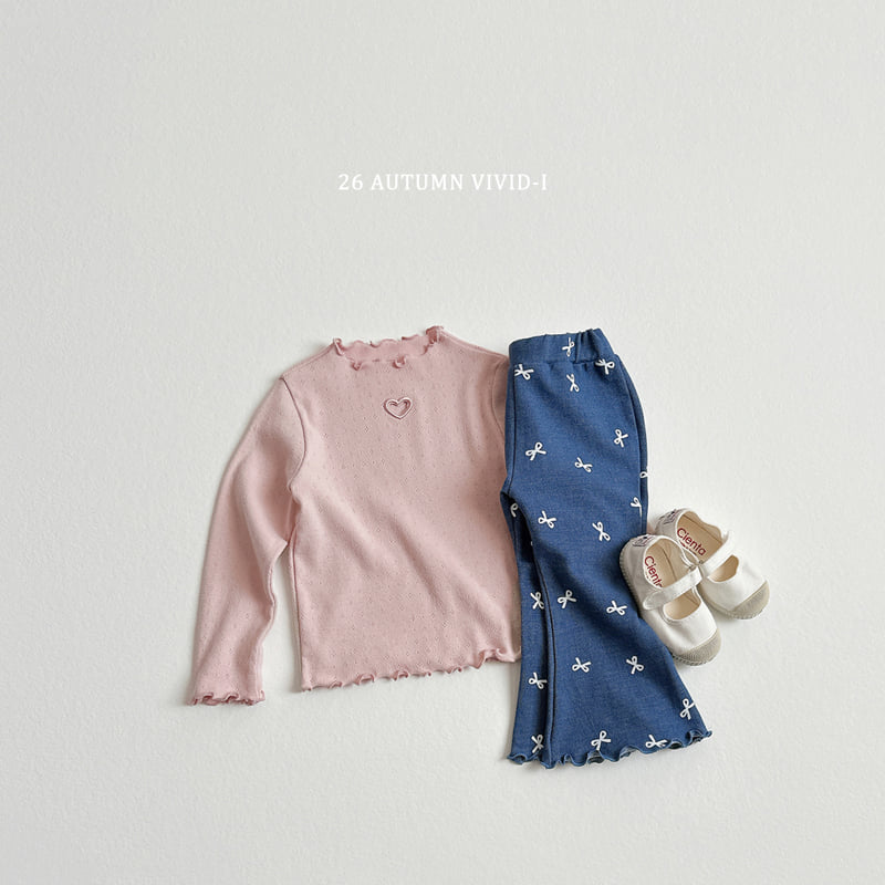Vivid I - Korean Children Fashion - #littlefashionista - Heart Eyelet Tee - 10