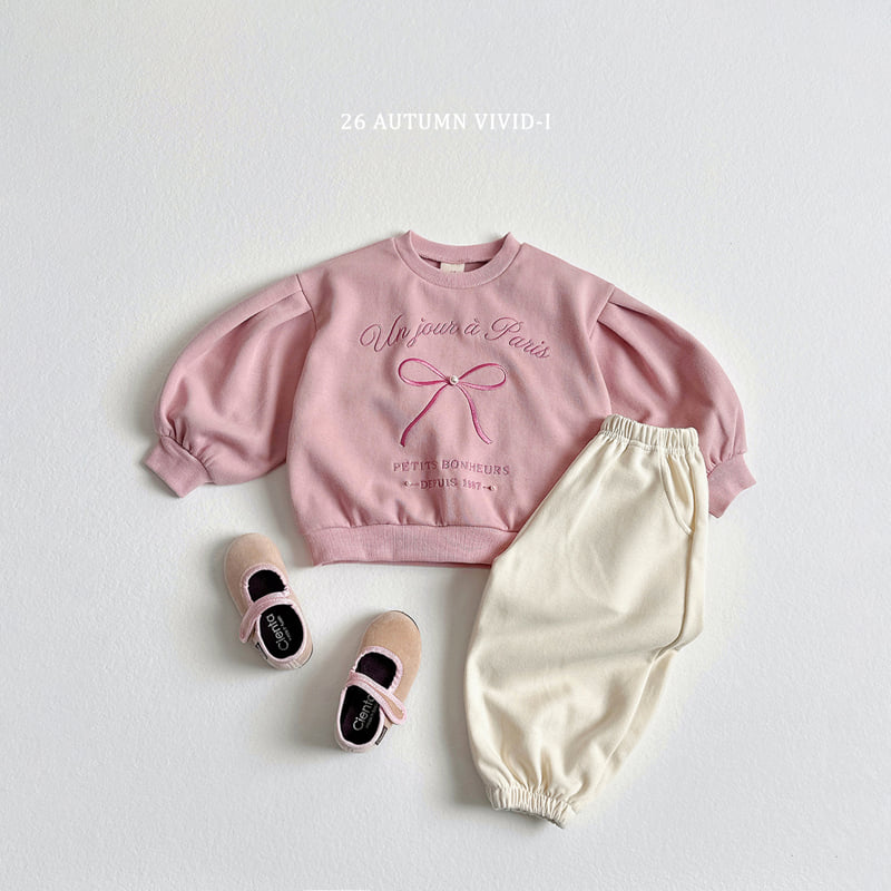 Vivid I - Korean Children Fashion - #magicofchildhood - Ribbon Pearl Puff Sweatshirt - 8