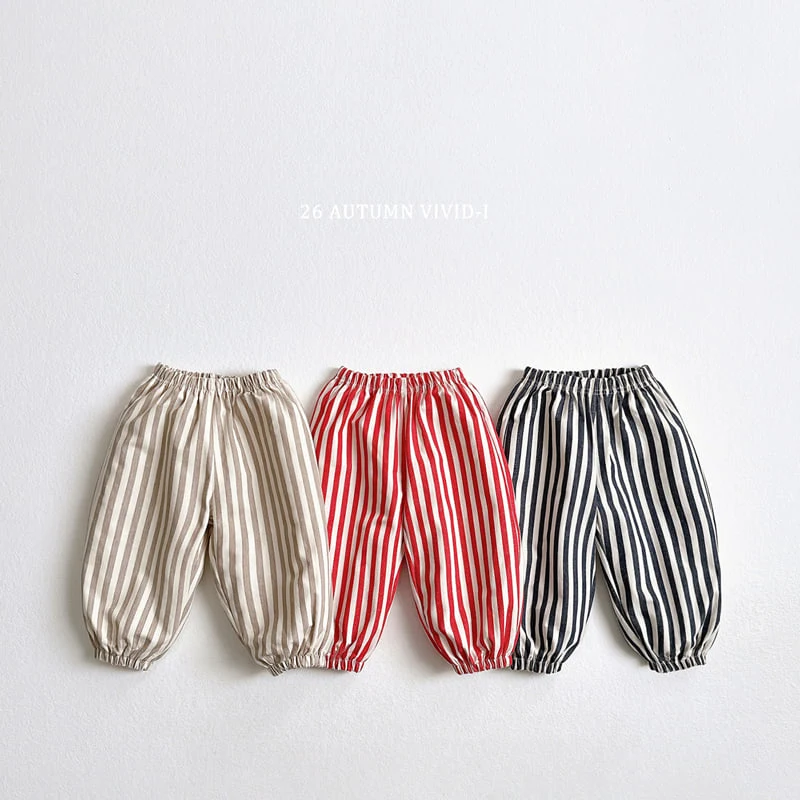 Vivid I - Korean Children Fashion - #magicofchildhood - Vertical Stripe Jogger - 3