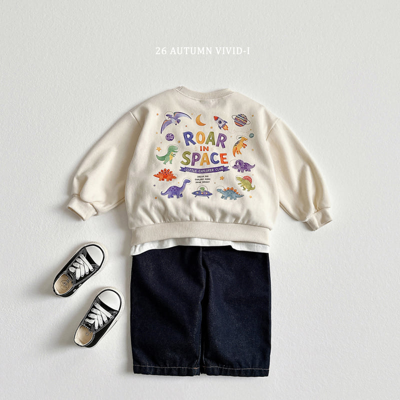 Vivid I - Korean Children Fashion - #magicofchildhood - Space Dino Sweatshirt - 6