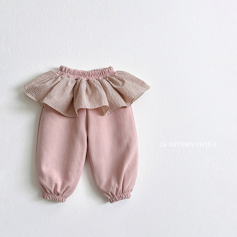 Vivid I - Korean Children Fashion - #magicofchildhood - Check Frill Jogger Pants - 3