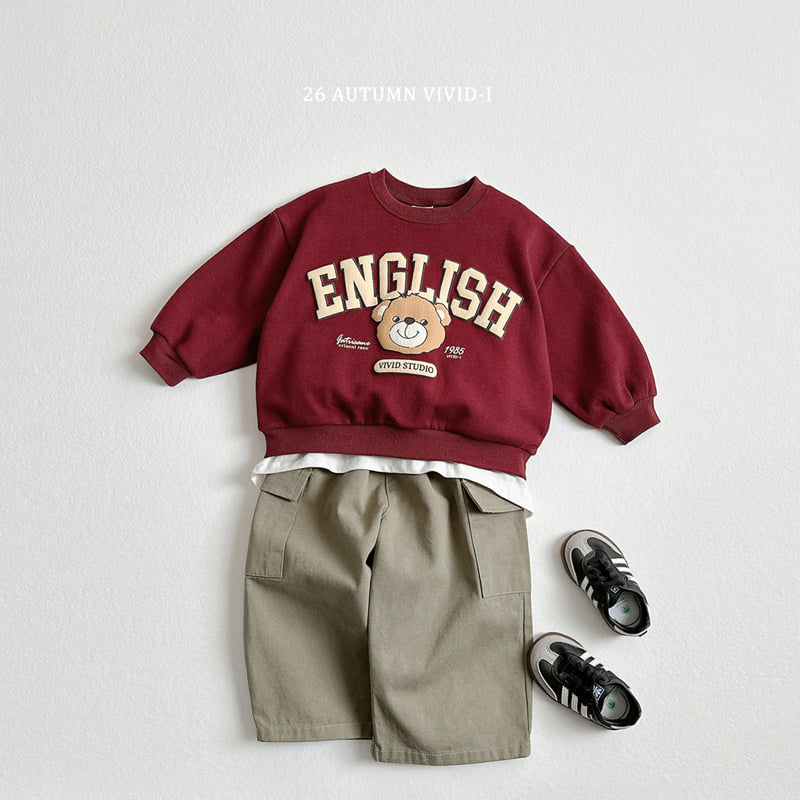 Vivid I - Korean Children Fashion - #magicofchildhood - Embossed English Bear Sweatshirt - 9