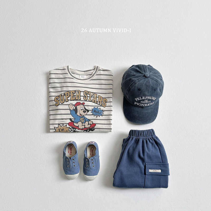 Vivid I - Korean Children Fashion - #magicofchildhood - Stripe Cartoon Single Tee - 9