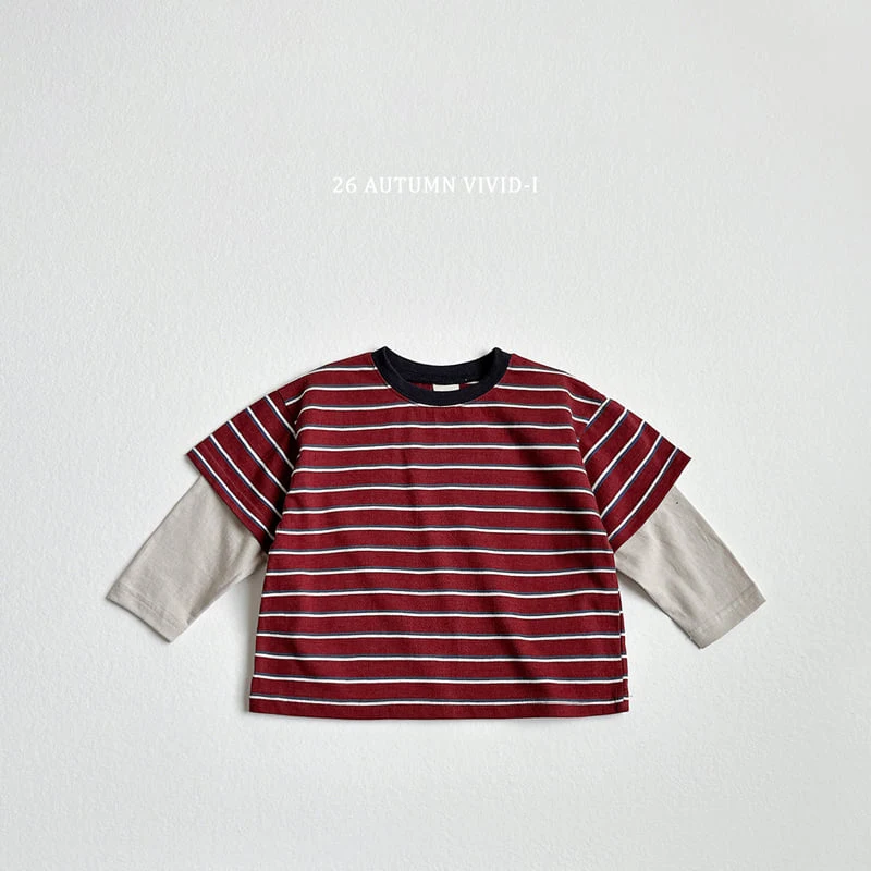 Vivid I - Korean Children Fashion - #magicofchildhood - Multi Stripe Layered Tee - 6