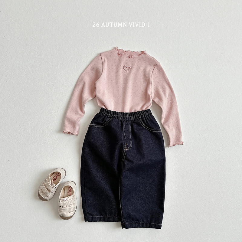 Vivid I - Korean Children Fashion - #magicofchildhood - Heart Eyelet Tee - 11