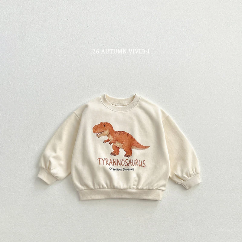 Vivid I - Korean Children Fashion - #magicofchildhood - Painting Dino Sweatshirt - 5