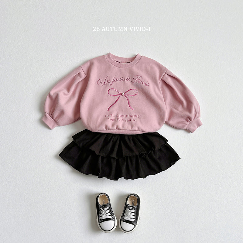 Vivid I - Korean Children Fashion - #minifashionista - Ribbon Pearl Puff Sweatshirt - 9