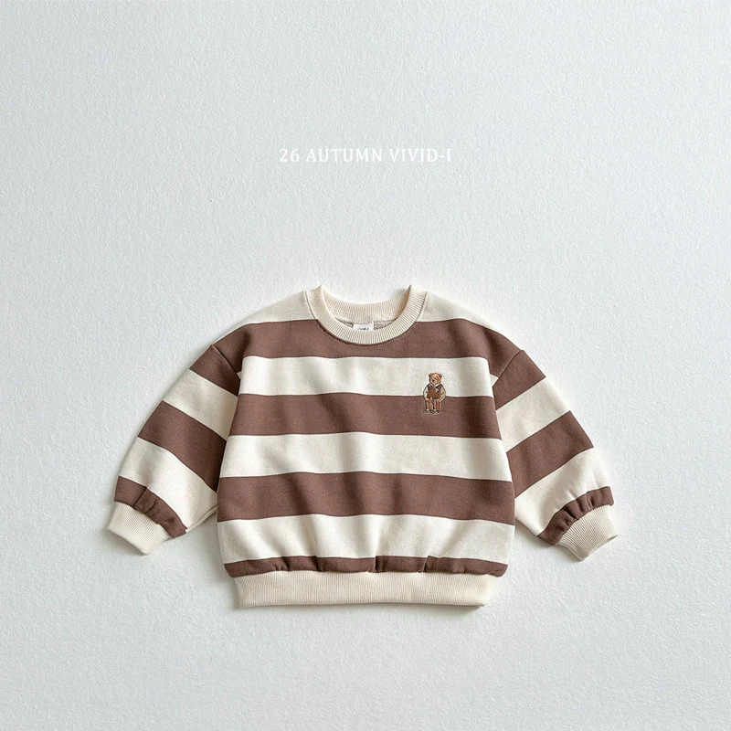 Vivid I - Korean Children Fashion - #minifashionista - Big Stripe Bear Sweatshirt - 6