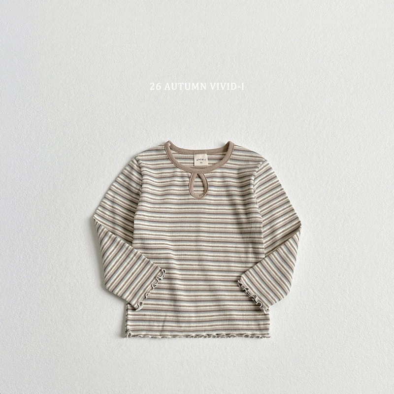 Vivid I - Korean Children Fashion - #magicofchildhood - Stripe Hole Tee - 4