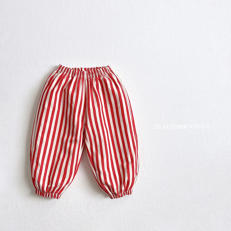 Vivid I - Korean Children Fashion - #magicofchildhood - Vertical Stripe Jogger - 4