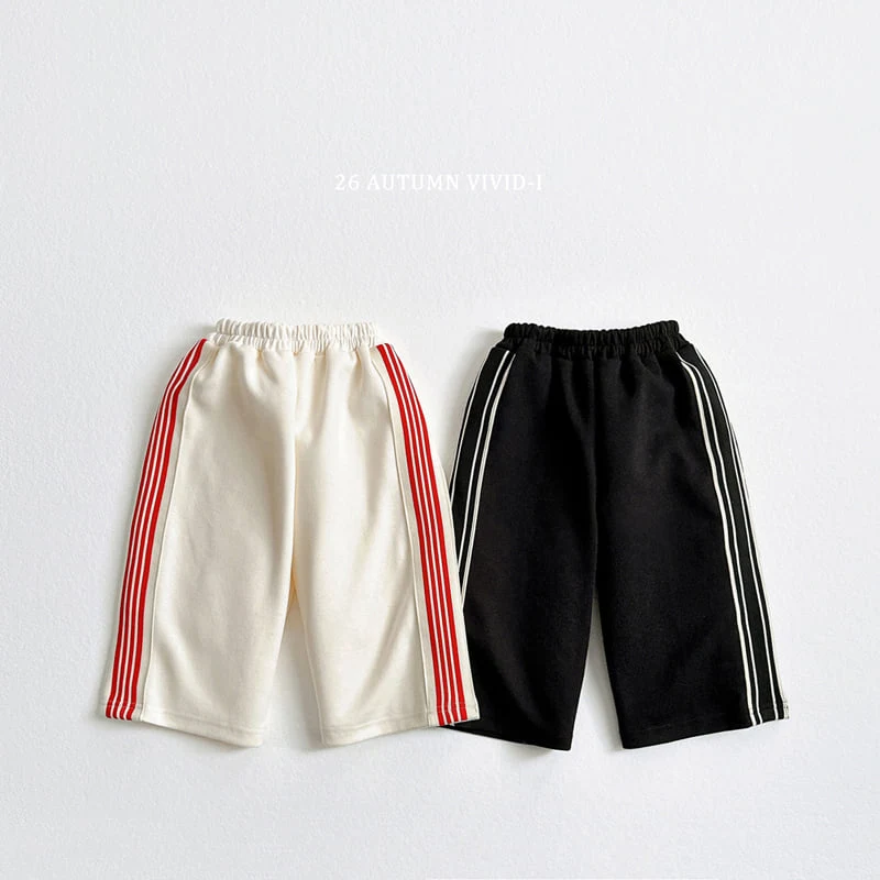 Vivid I - Korean Children Fashion - #minifashionista - Multi Line Pants - 3