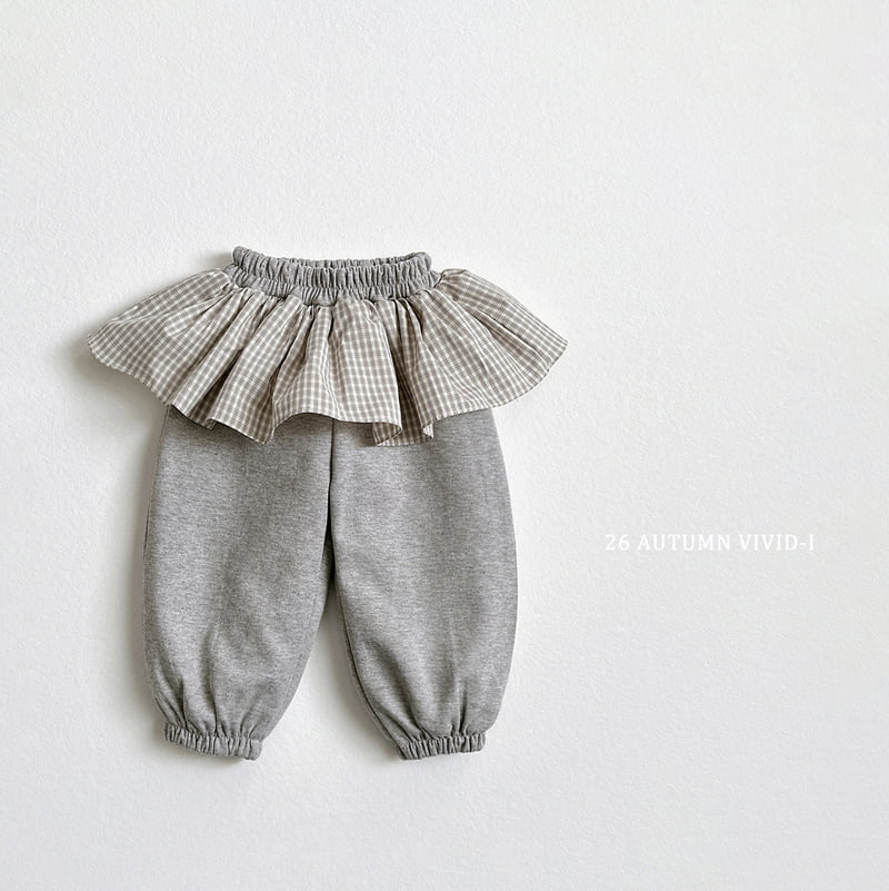 Vivid I - Korean Children Fashion - #magicofchildhood - Check Frill Jogger Pants - 4