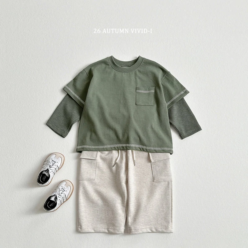Vivid I - Korean Children Fashion - #minifashionista - Stitch Layered Tee - 7