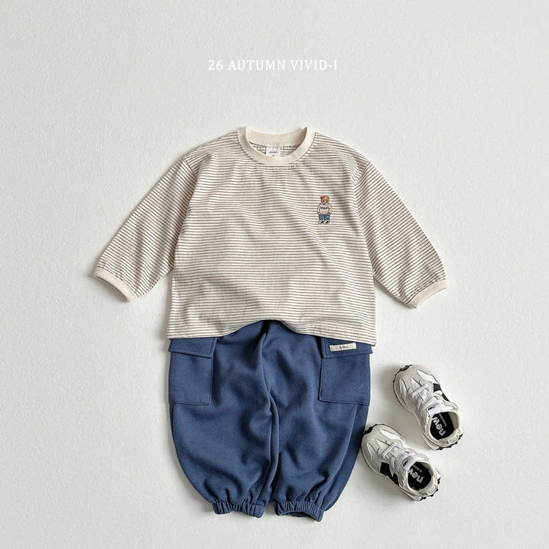 Vivid I - Korean Children Fashion - #minifashionista - Signature Bear Stripe Tee - 10