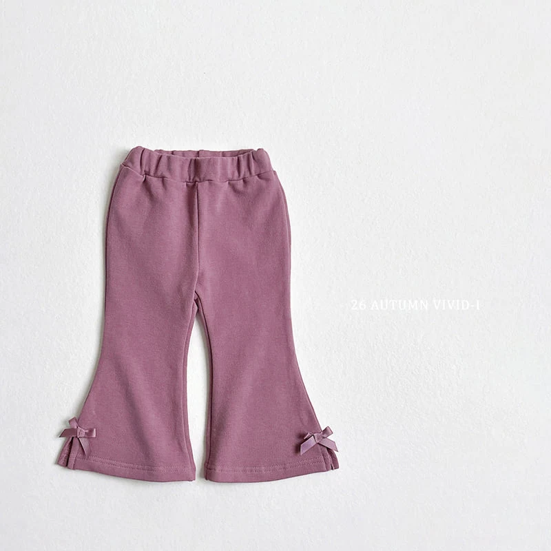Vivid I - Korean Children Fashion - #minifashionista - Ribbon Spandex Flare Pants - 8