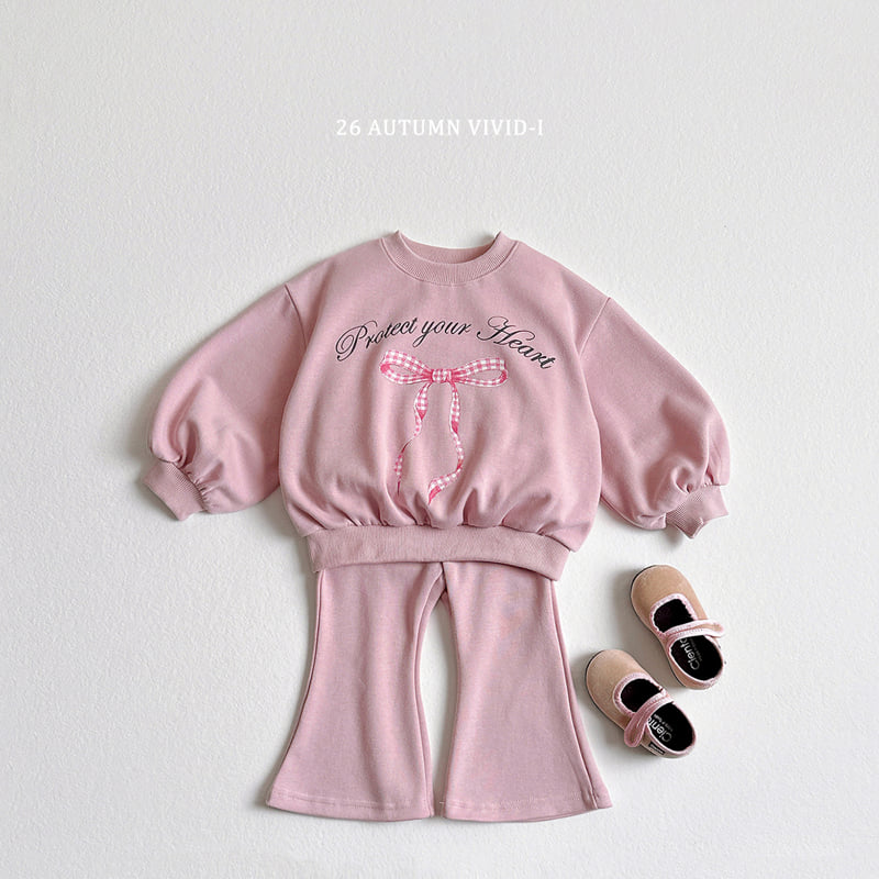Vivid I - Korean Children Fashion - #minifashionista - Pink Ribbon Set - 3