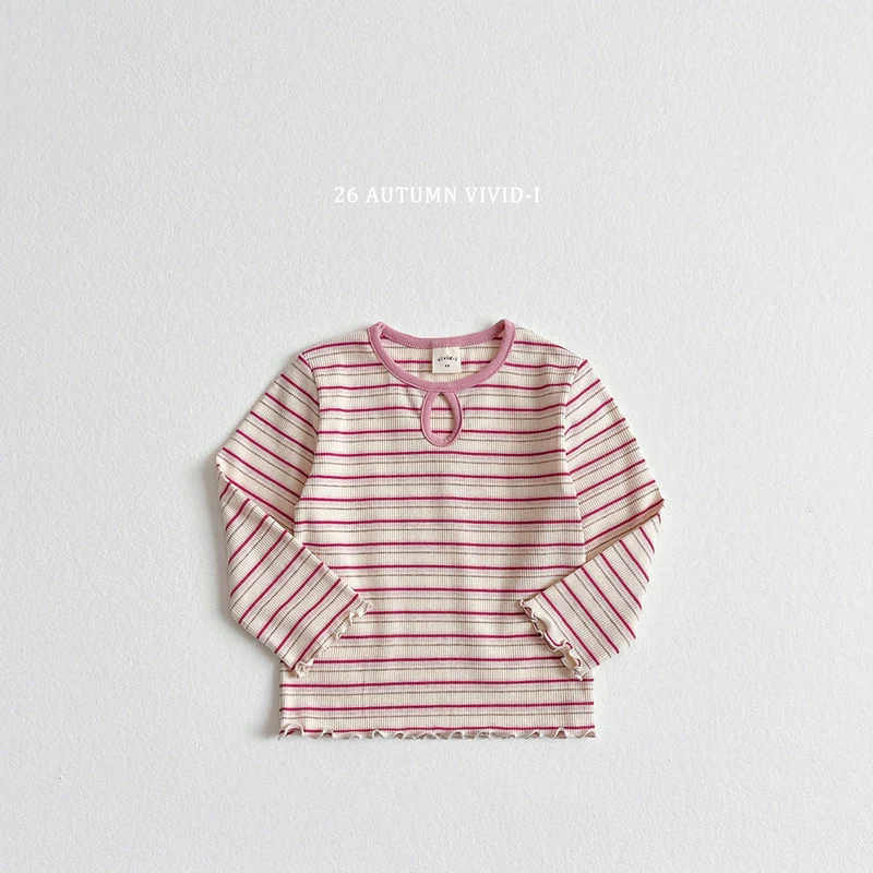 Vivid I - Korean Children Fashion - #prettylittlegirls - Stripe Hole Tee - 5