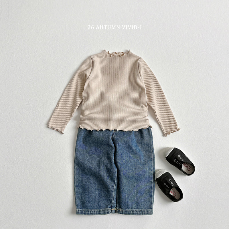 Vivid I - Korean Children Fashion - #prettylittlegirls - Soft Ribbed Lalla Tee - 9