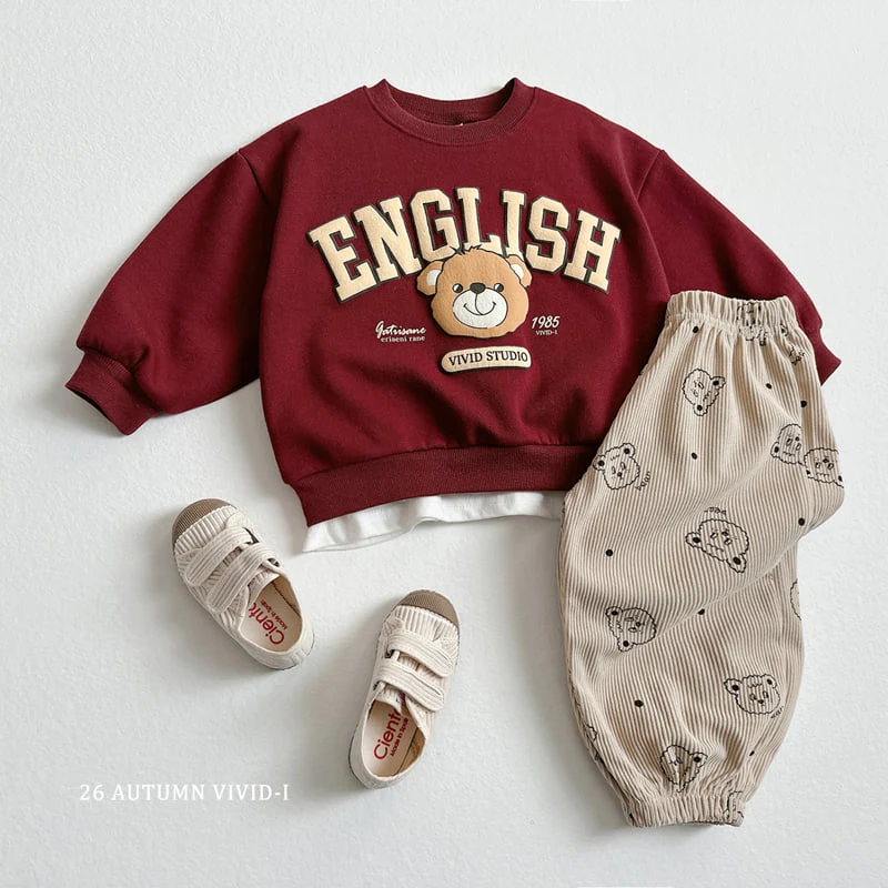 Vivid I - Korean Children Fashion - #prettylittlegirls - Corduroy Patterned Jogger Pants - 8